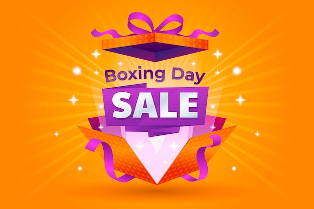 Fundo gradiente de venda de boxing day