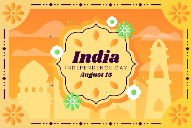 Vetor grátis fundo gradiente do dia da independência da índia