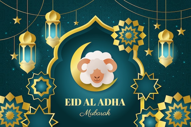 Vetor grátis fundo gradiente eid al-adha