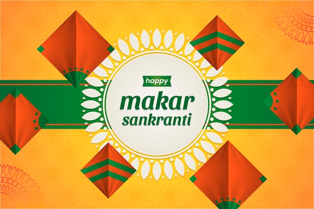 Vetor grátis fundo gradiente feliz makar sankranti