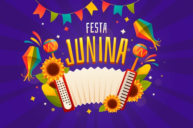 Vetor grátis fundo gradiente festas juninas