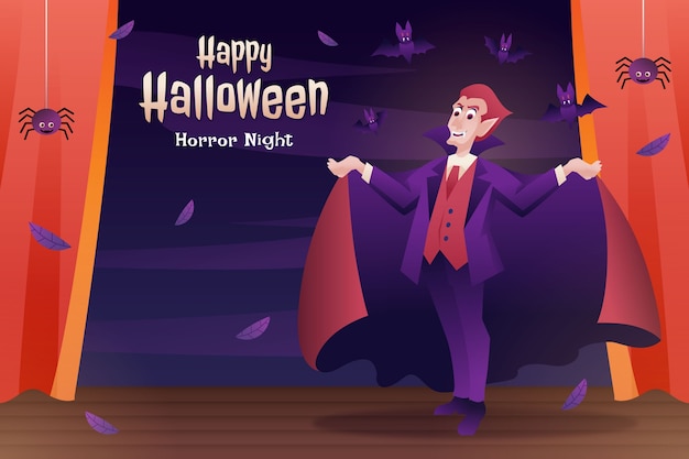 Fundo gradiente para a celebração da temporada de halloween