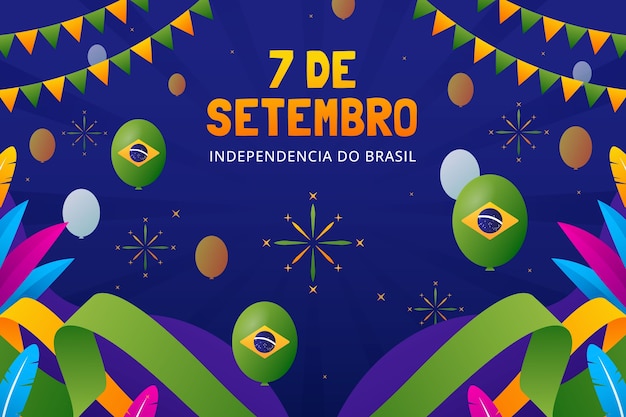 Vetor grátis fundo gradiente para a celebração do dia da independência do brasil