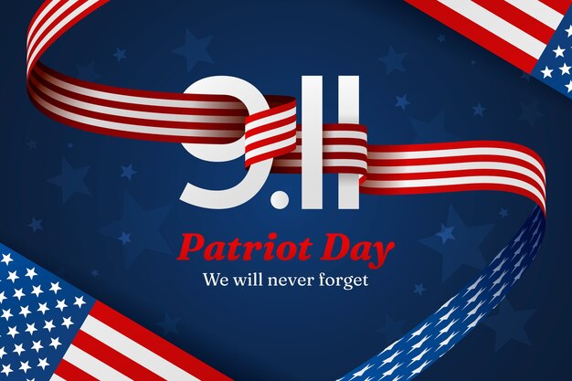 Fundo gradiente para a celebração do Dia do Patriota de 11 de setembro