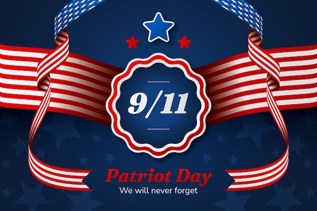 Vetor grátis fundo gradiente para a celebração do dia do patriota de 11 de setembro