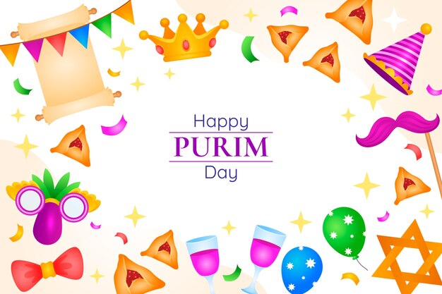 Fundo gradiente para a celebração do feriado de purim