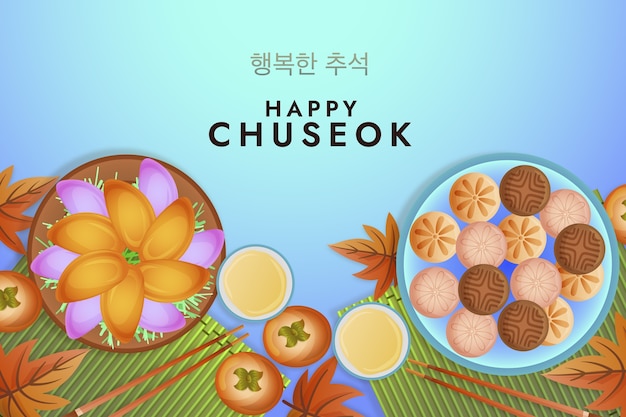 Fundo gradiente para a celebração do festival chuseok coreano