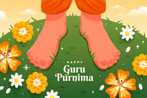 Vetor grátis fundo gradiente para a celebração do guru purnima