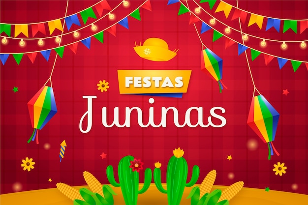 Fundo gradiente para celebração de festas juninas brasileiras