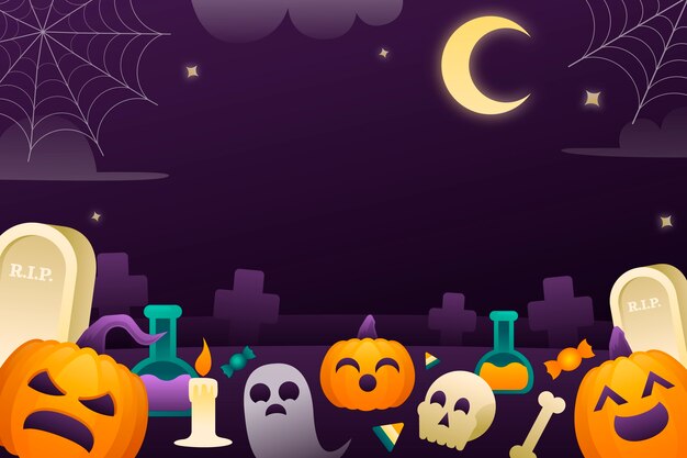 Fundo gradiente para celebração de halloween