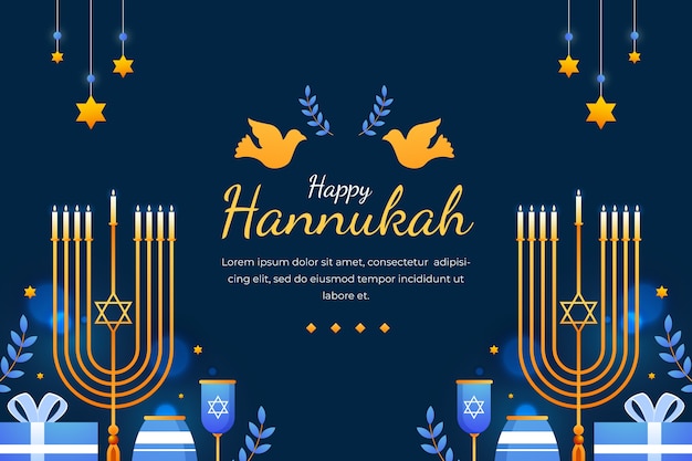 Fundo gradiente para celebração de hanukkah