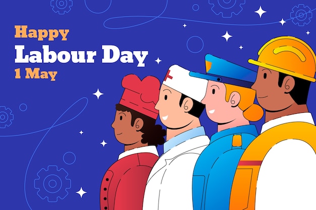 Fundo gradiente para celebração do dia do trabalho