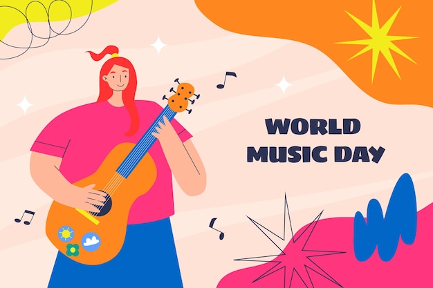 Vetor grátis fundo gradiente para celebração do dia mundial da música