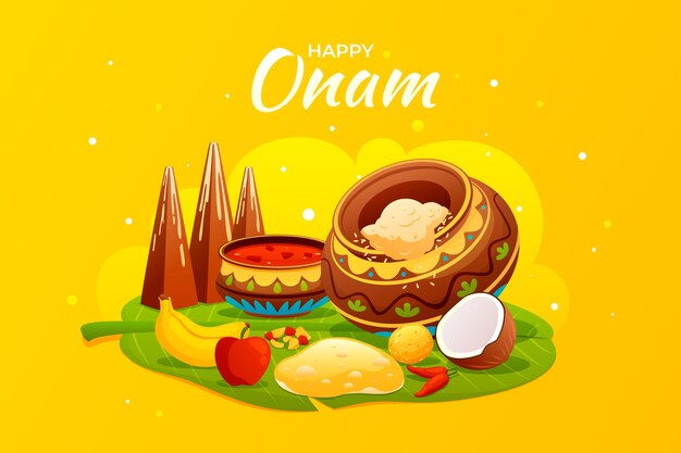 Fundo gradiente para celebração onam
