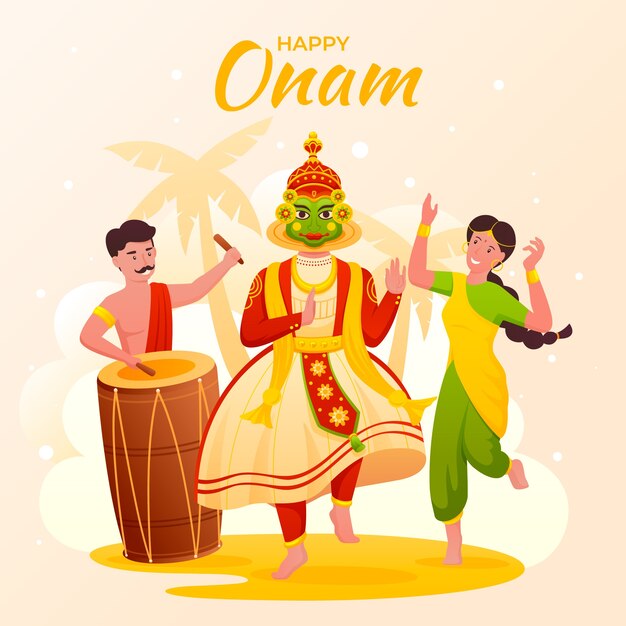 Fundo gradiente para celebração onam