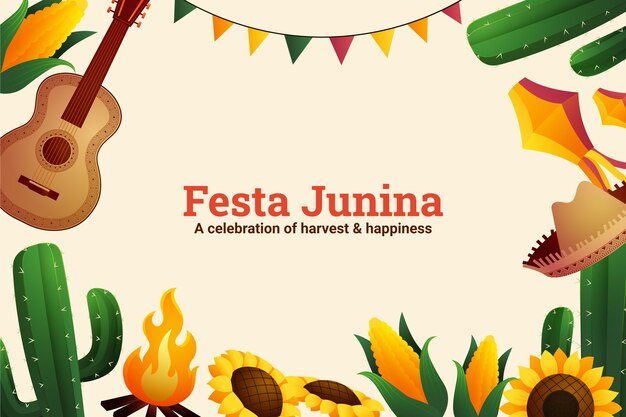 Fundo gradiente para celebrações de festas juninas brasileiras