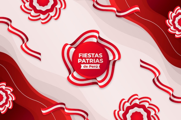 Vetor grátis fundo gradiente para celebrações de festas patrias peruanas