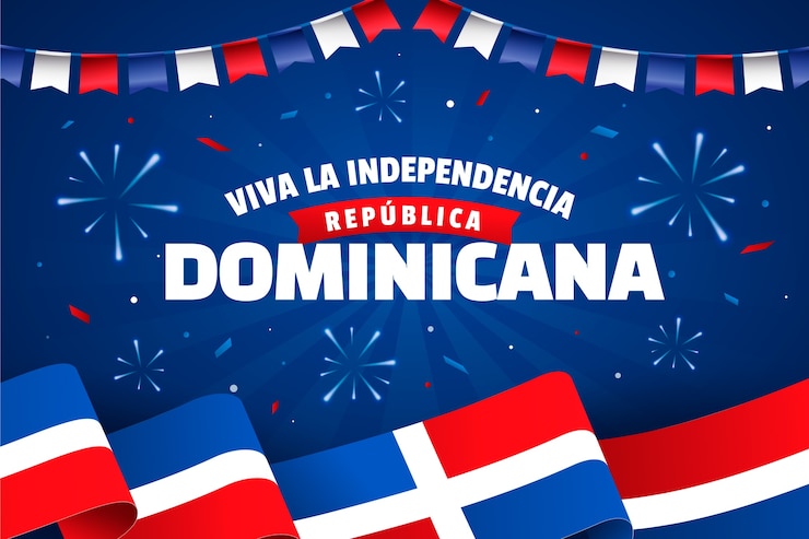 Vetor grátis fundo gradiente para o dia da independência da república dominicana