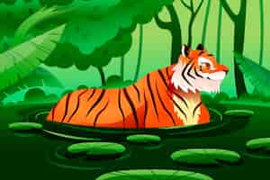 Vetor grátis fundo gradiente para o dia internacional do tigre