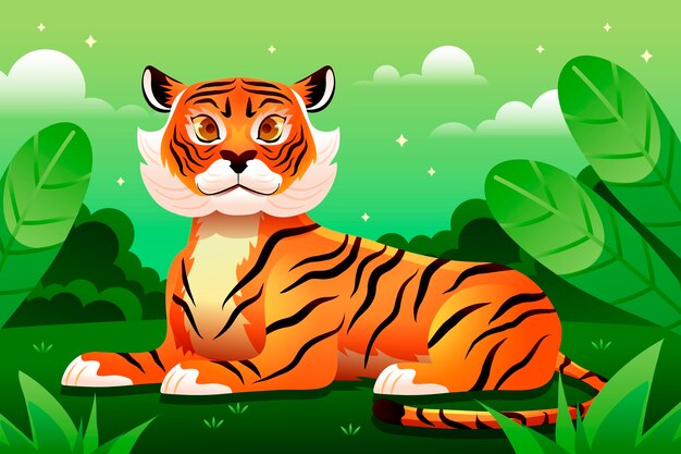 Fundo gradiente para o dia internacional do tigre