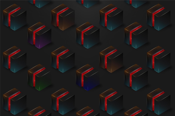 Vetor grátis fundo gradiente preto com cubos