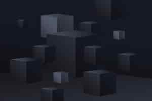 Vetor grátis fundo gradiente preto com cubos