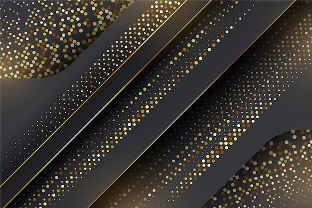 Vetor grátis fundo gradiente preto com texturas douradas