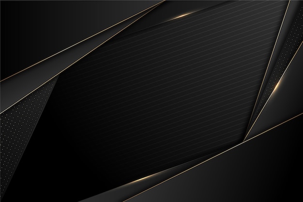 Vetor grátis fundo gradiente preto com texturas douradas