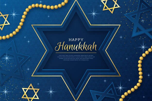 Fundo hanukkah azul e dourado