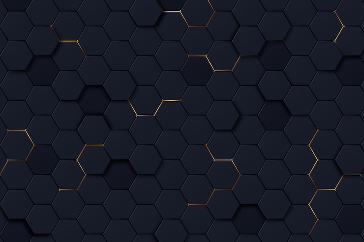 Vetor grátis fundo hexagonal escuro com cor gradiente