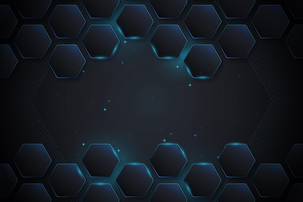 Fundo hexagonal gradiente de néon