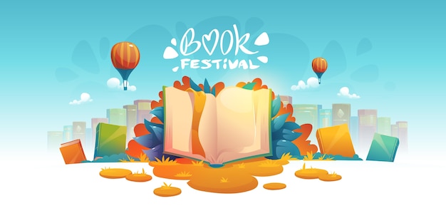 Fundo ilustrado da feira de livros