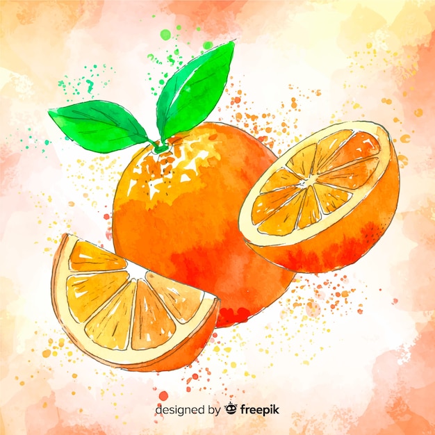 Vetor grátis fundo laranja aquarela