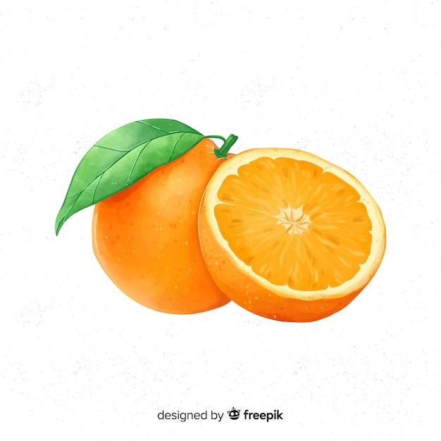 Vetor grátis fundo laranja aquarela