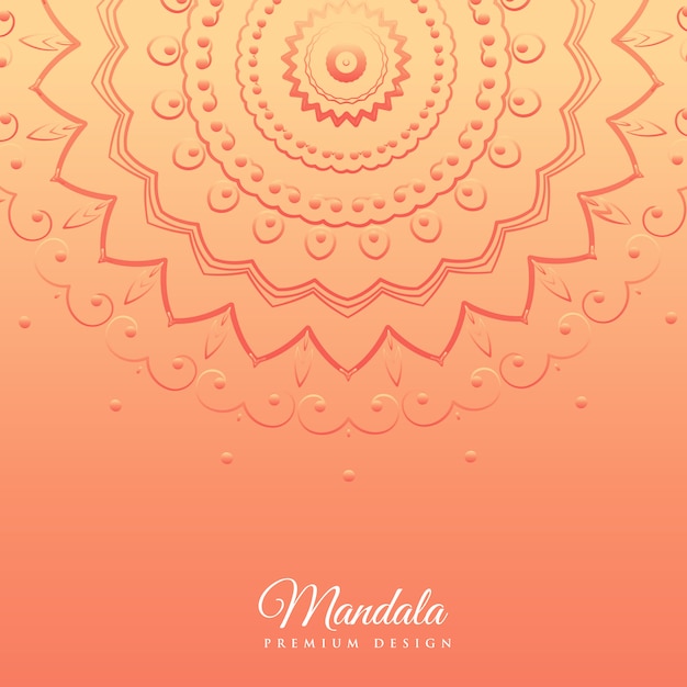 Fundo laranja com design de mandala