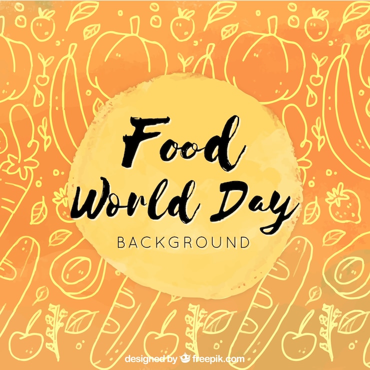 Vetor grátis fundo laranja do dia mundial do alimento