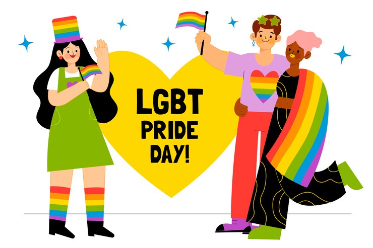 Vetor grátis fundo lgbt do mês do orgulho plano