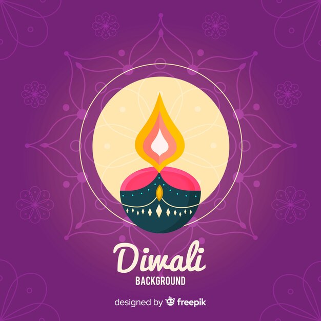 Fundo lindo diwali com design plano