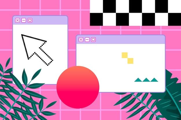 Fundo linear vintage vaporwave