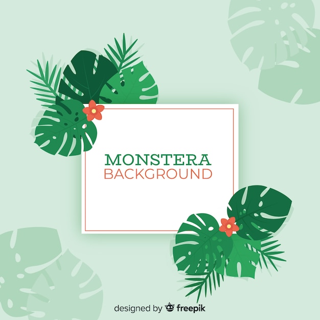 Vetor grátis fundo liso monstera