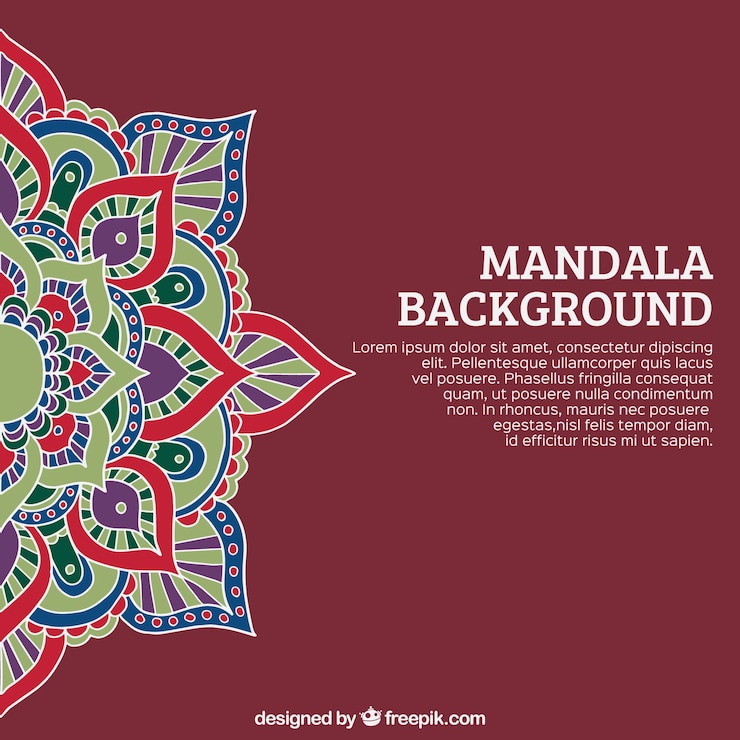 Vetor grátis fundo mandala e template