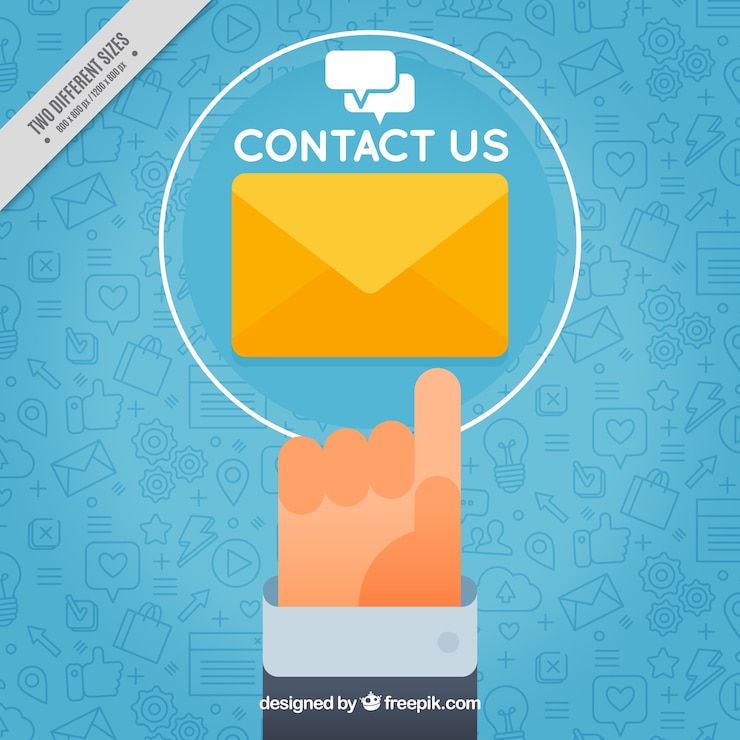 Vetor grátis fundo mão com um envelope no design plano