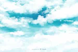 Vetor grátis fundo maravilhoso nuvens em aquarela
