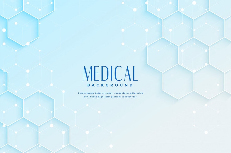 Vetor grátis fundo médico azul com desenho de forma hexagonal