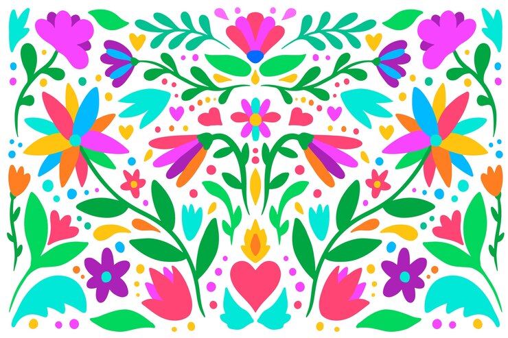 Vetor grátis fundo mexicano colorido design plano