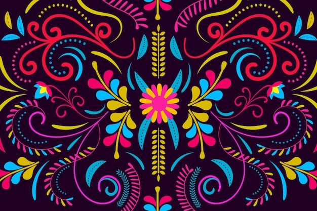Vetor grátis fundo mexicano colorido