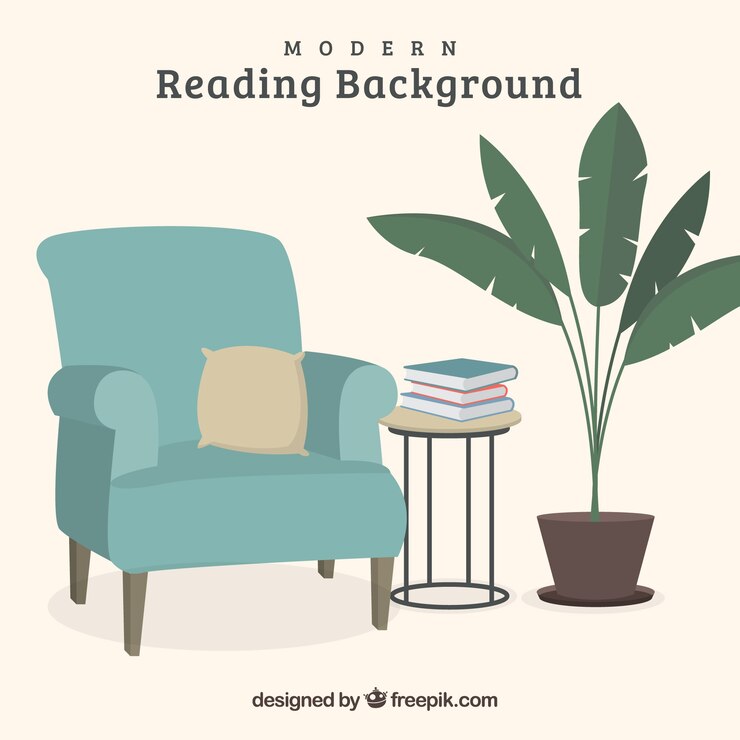 Vetor grátis fundo mobiliário com livros