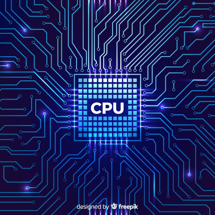 Vetor grátis fundo moderno de cpu com estilo linear