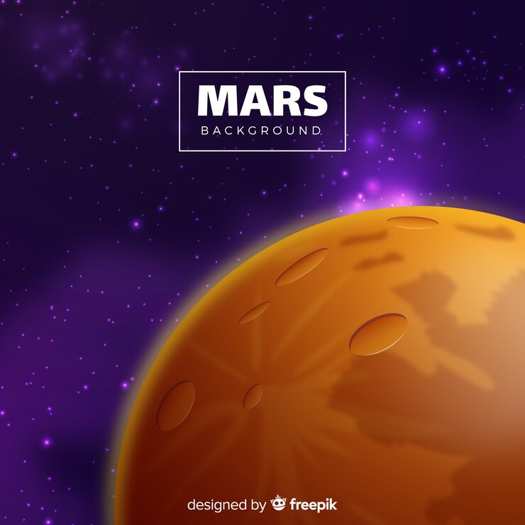 Vetor grátis fundo moderno de marte com design realista