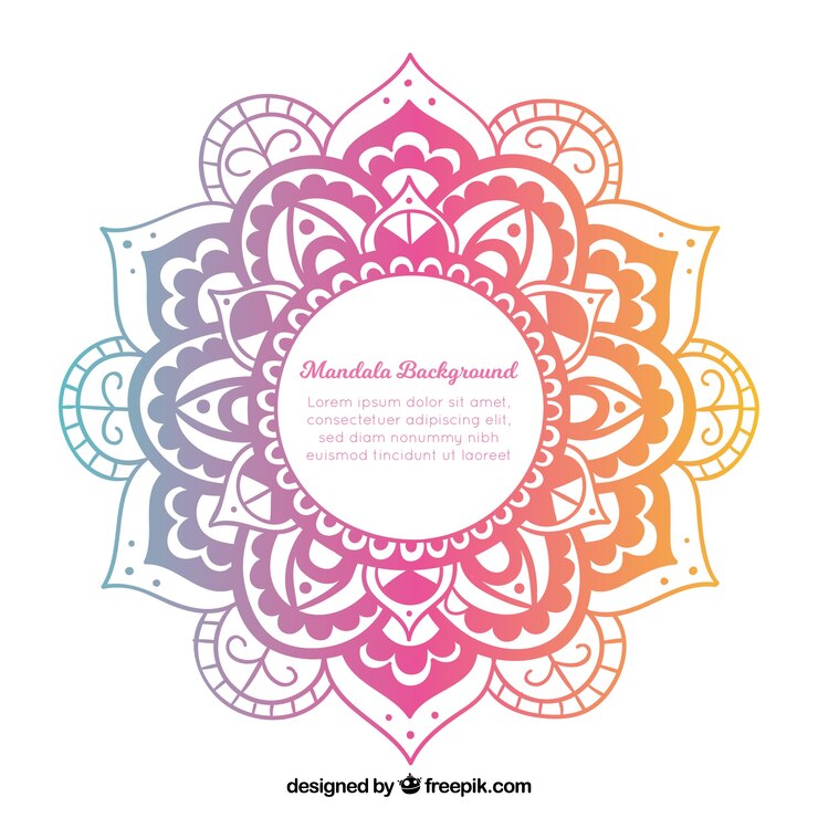 Vetor grátis fundo moderno mandala com estilo colorido